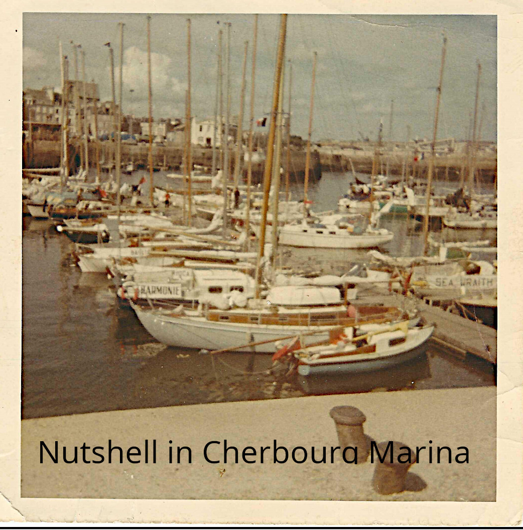 Nutshell on the marina at Cherbourg